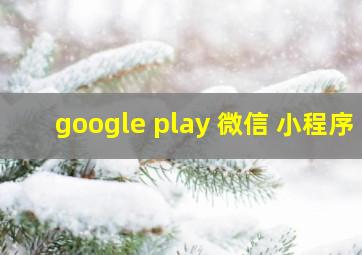 google play 微信 小程序